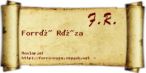 Forró Róza névjegykártya